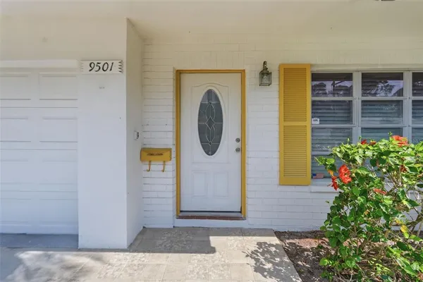 a front view of a house with entryway