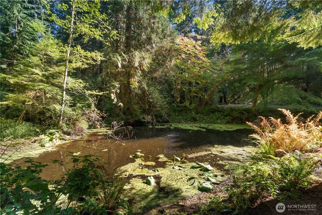 a view of a lake with outdoor space