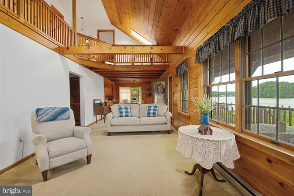 a living room with furniture