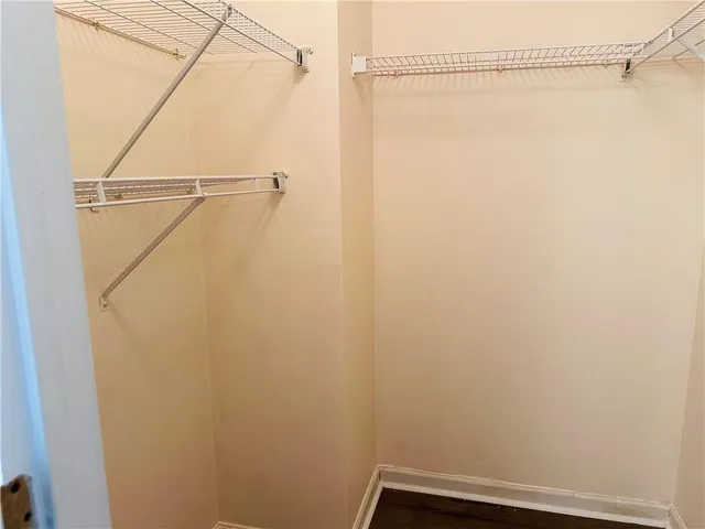 a view of small space with racks on the wall