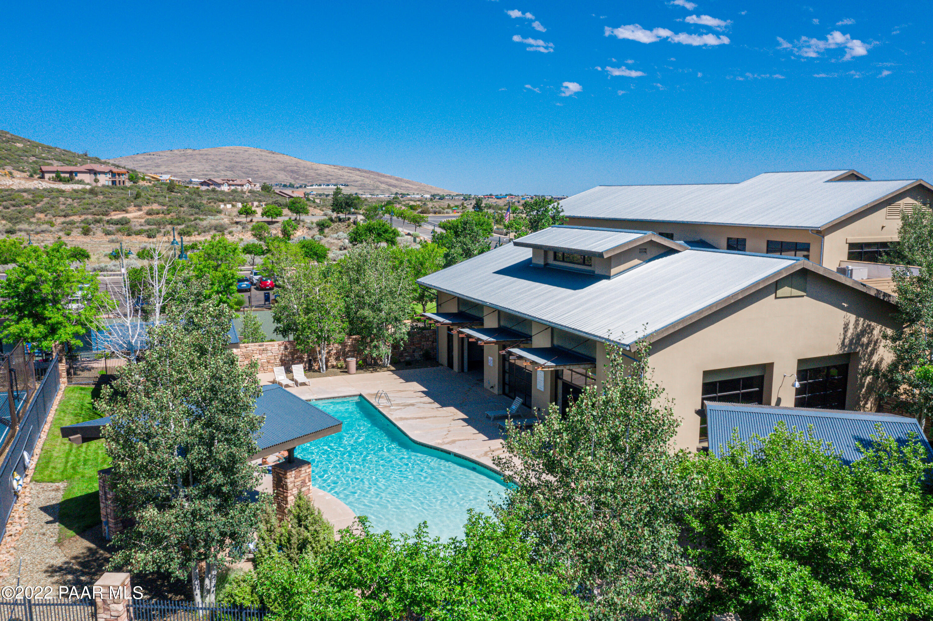 7209 Woolsey Ranch Road Prescott Valley, AZ 86314 - Photo 47 of 49 an aerial view of a house with a yard swimming pool and mountain view