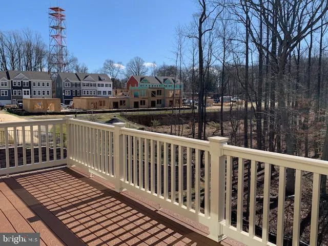 a balcony with trees