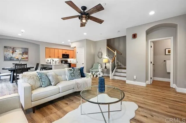 a living room with furniture