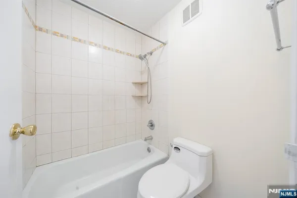 a bathroom with a toilet and a bathtub