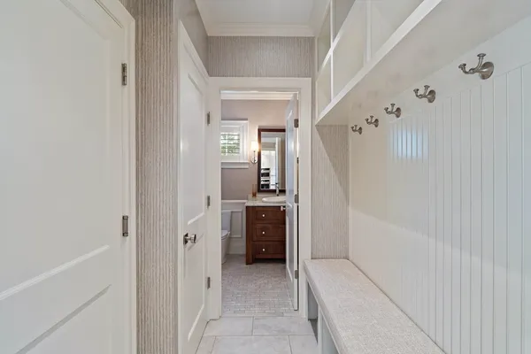 a bathroom with a bathtub and a sink