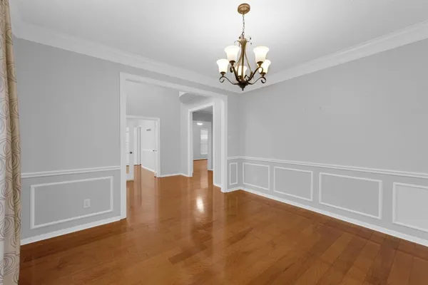a view of a livingroom with a chandelier