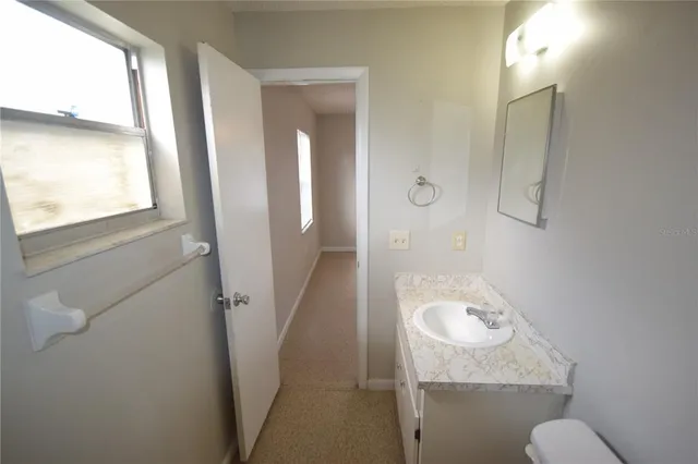 a bathroom with a sink and toilet