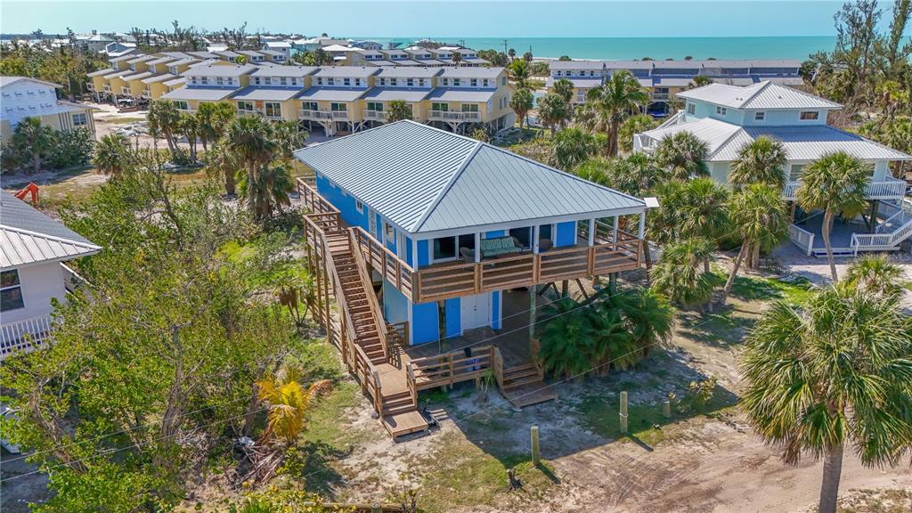 an aerial view of a house