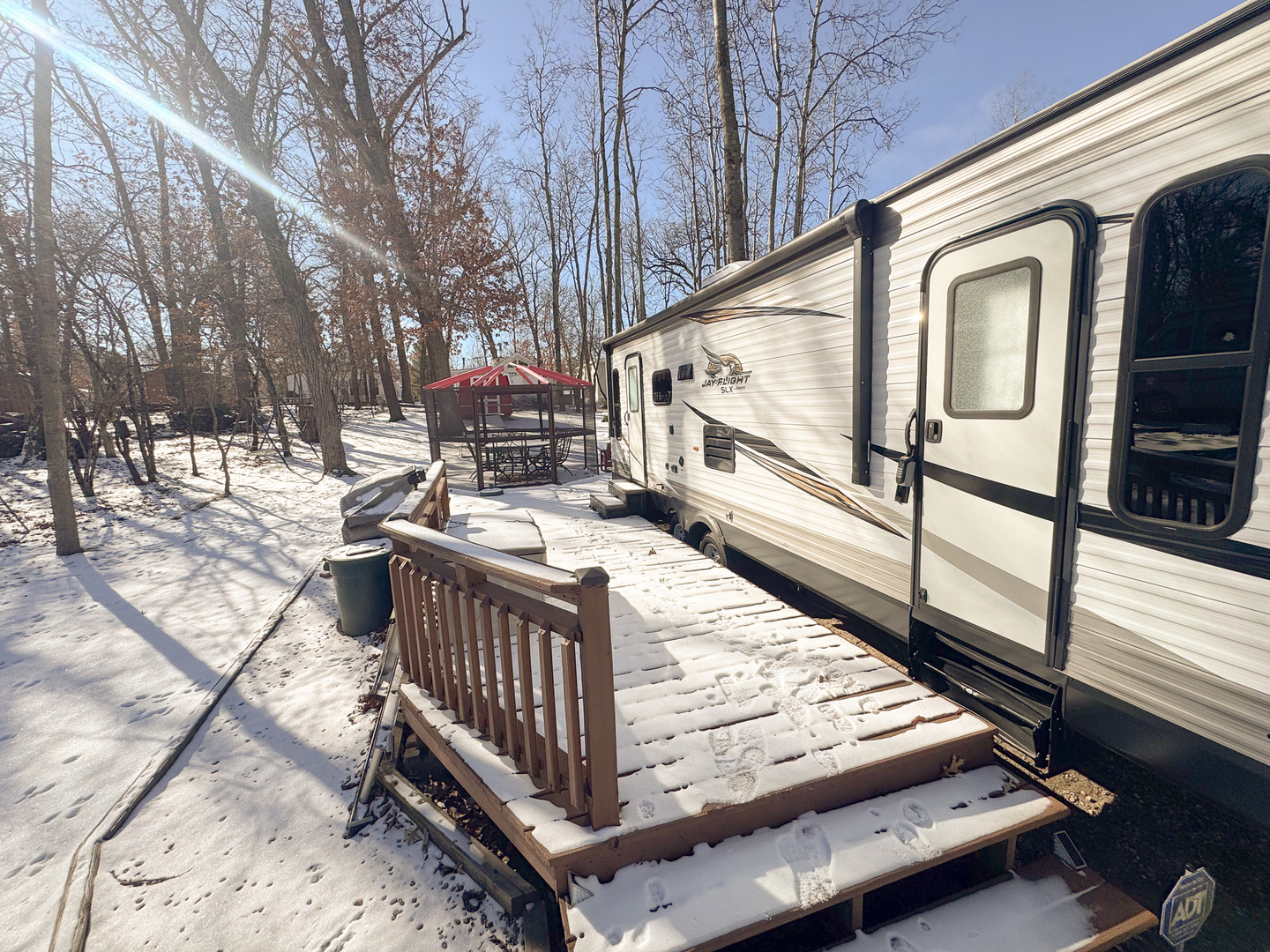 5-356 Woodhaven Sublette, IL 61367 - Photo 2 of 14 a view of balcony with wooden floor and fence
