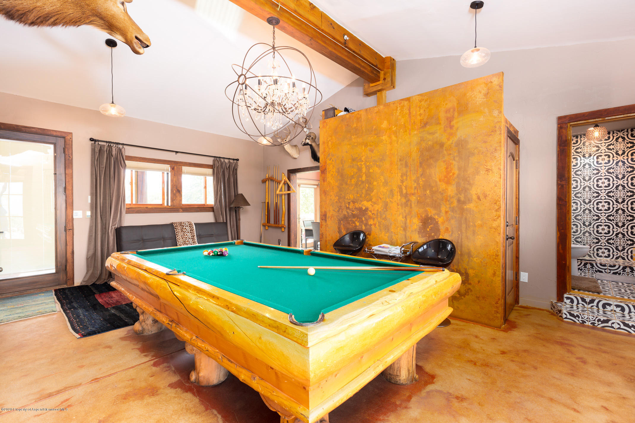2000 Stone Road Basalt, CO 81621 - Photo 25 of 47 a room with pool table and windows