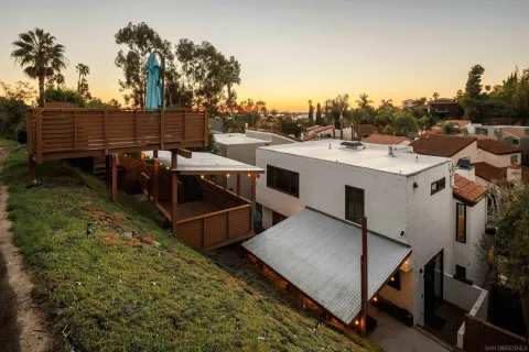 an aerial view of multiple house