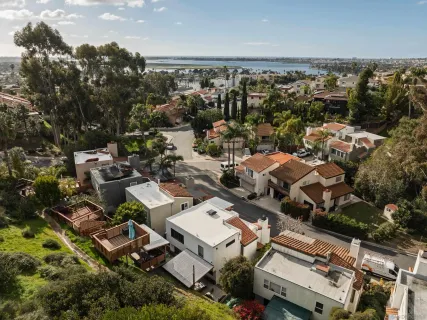 a view of a terrace with a garden