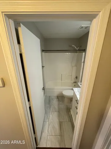 a bathroom with a tub