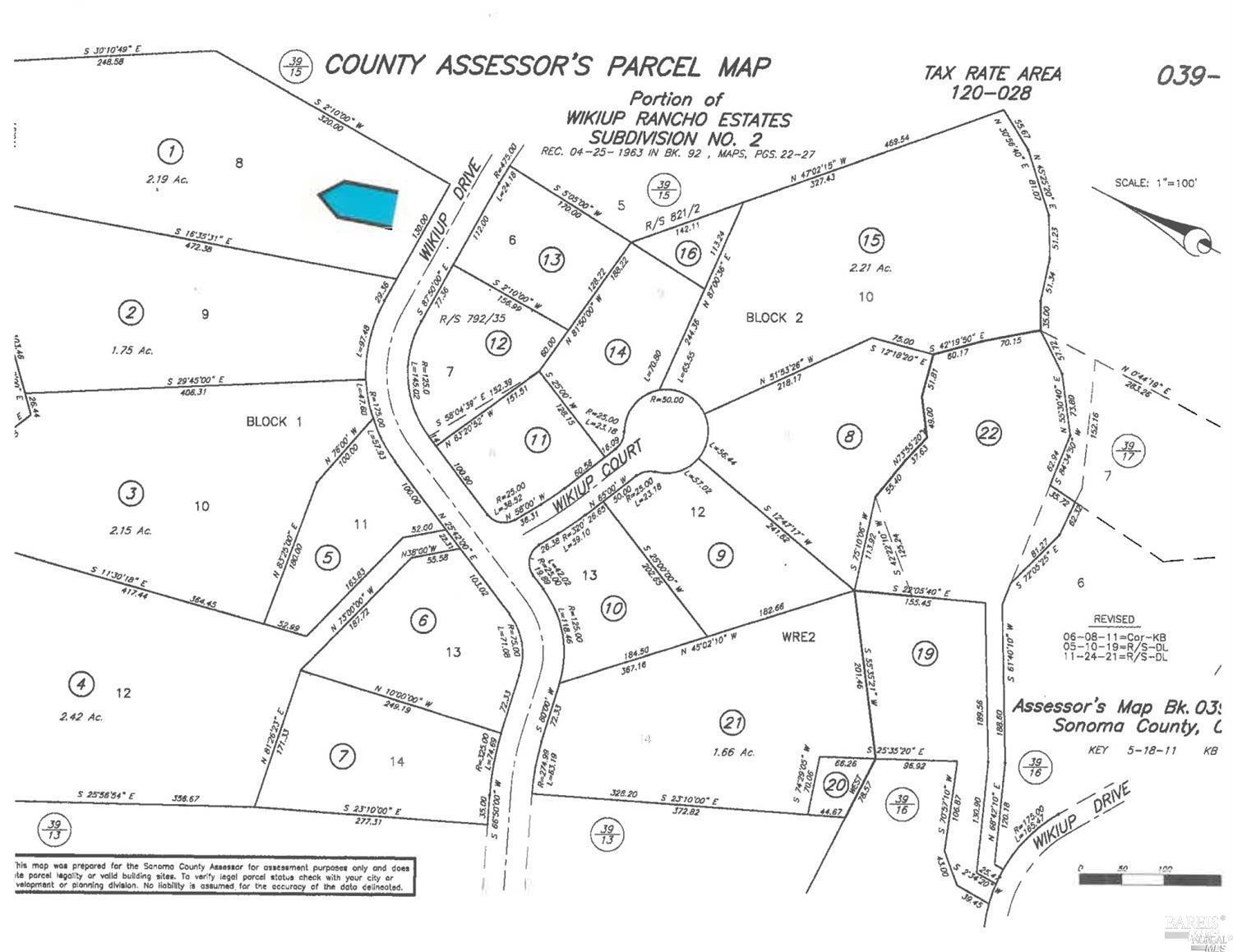 1328 Wikiup Drive Santa Rosa, CA 95403 - Photo 10 of 10 Parcel map