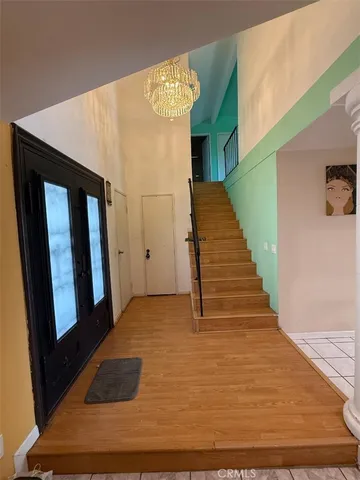 a close view of a chandelier in a room