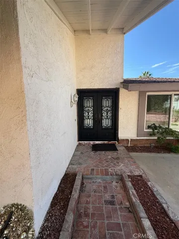 a view of a door of a house