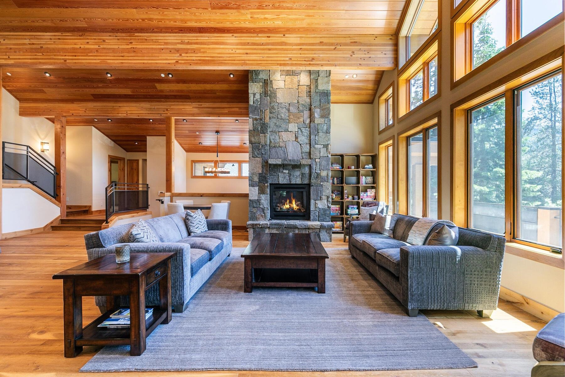 230 Shoshone Way Olympic Valley, CA 96146 - Photo 6 of 9 a living room with furniture and a fireplace