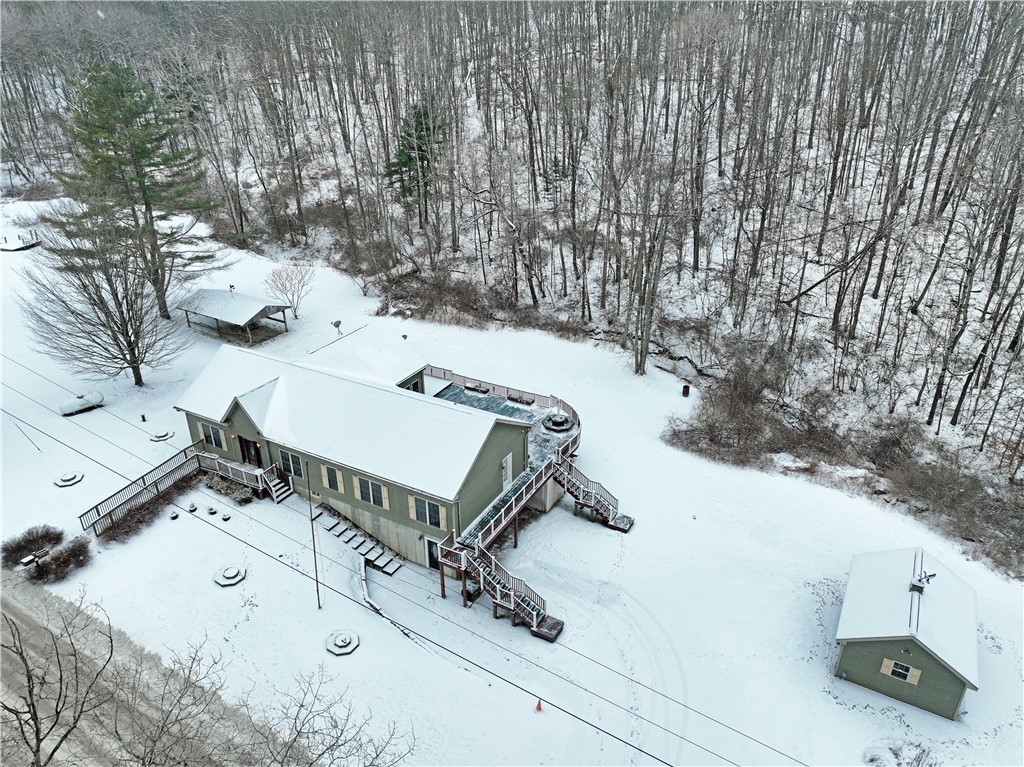 1749 Brown Hollow Road Caton, NY 14830 - Photo 40 of 41 Overhead of house, pond, shed and pavilion.