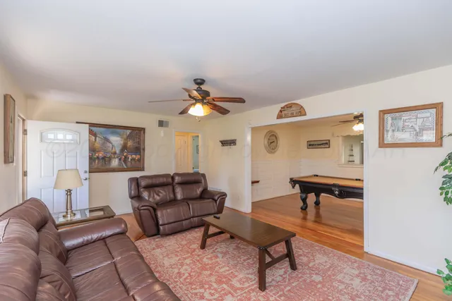 a living room with furniture