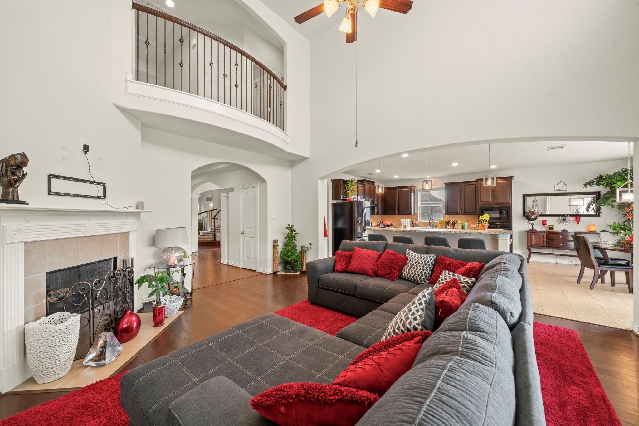 9939 Clear Diamond Drive Rosharon, TX 77583 - Photo 1 of 30 a living room with furniture and a fireplace