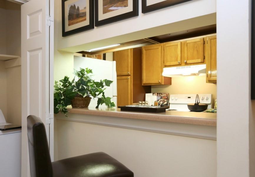3450 K Jones Mill Road, Unit 218 Norcross, GA 30092 - Photo 4 of 29 a bathroom with a sink a mirror and a potted plant