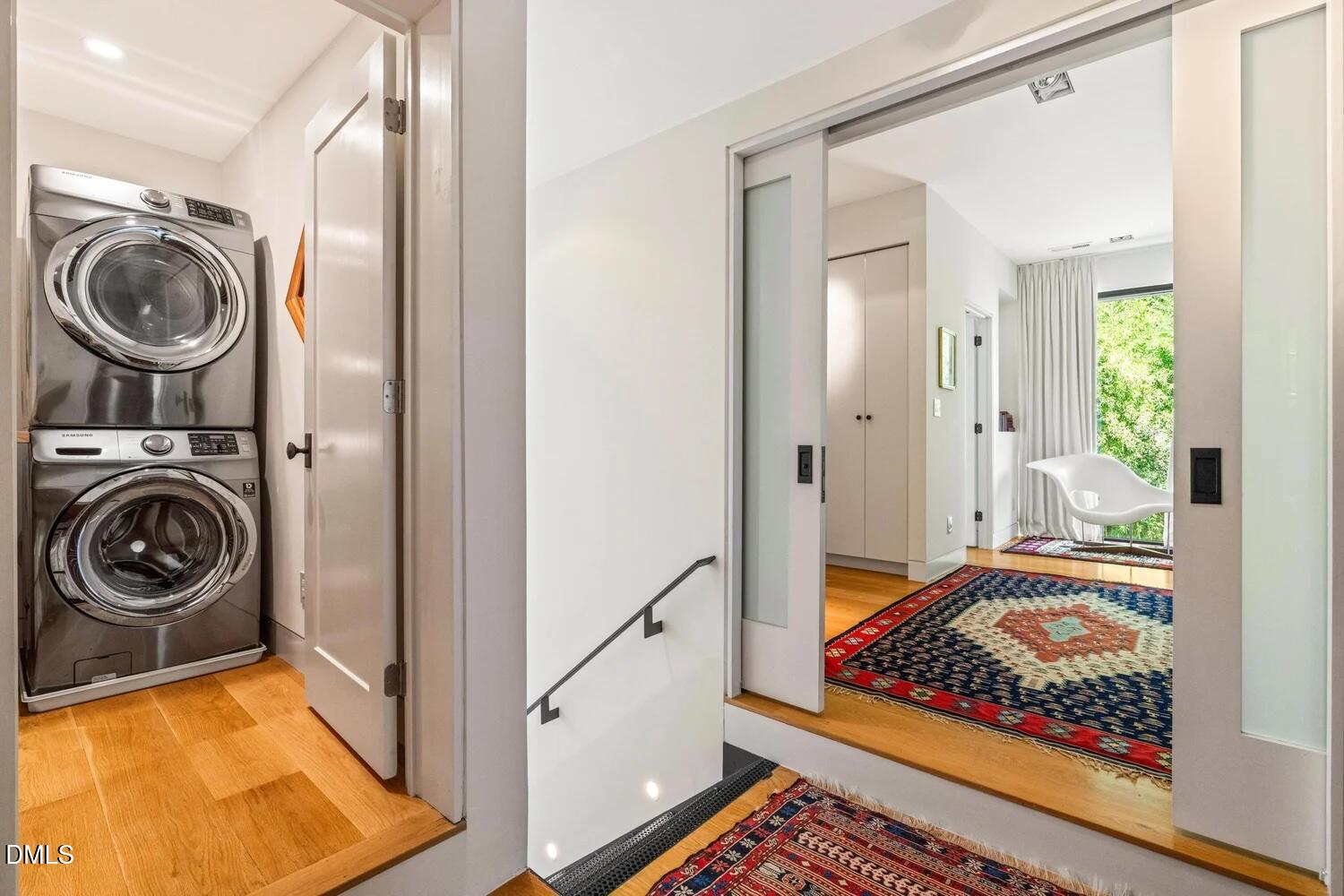 117 Hillcrest Road Raleigh, NC 27605 - Photo 44 of 80 a view of a bedroom with washer and dryer
