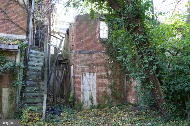 a brick building with a tree in front of it