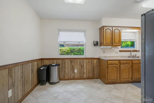 a kitchen sink with a sink