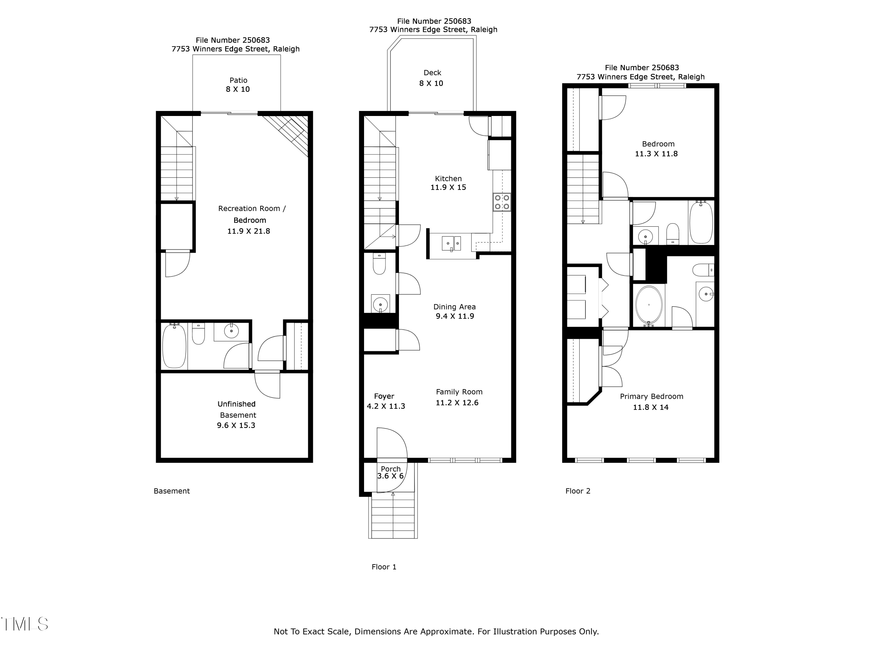 7753 Winners Edge Street Raleigh, NC 27617 - Photo 45 of 46 a picture of a floor plan