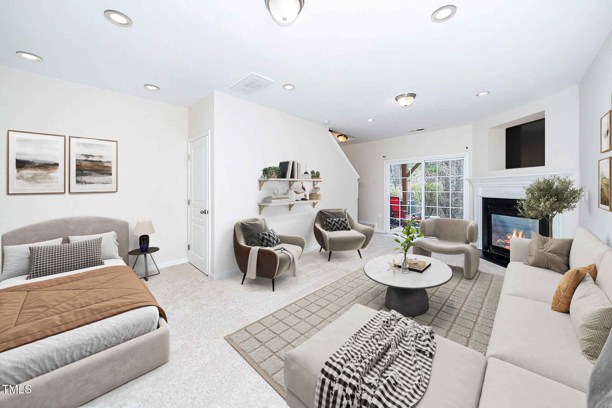7753 Winners Edge Street Raleigh, NC 27617 - Photo 32 of 46 a living room with furniture and a wooden floor
