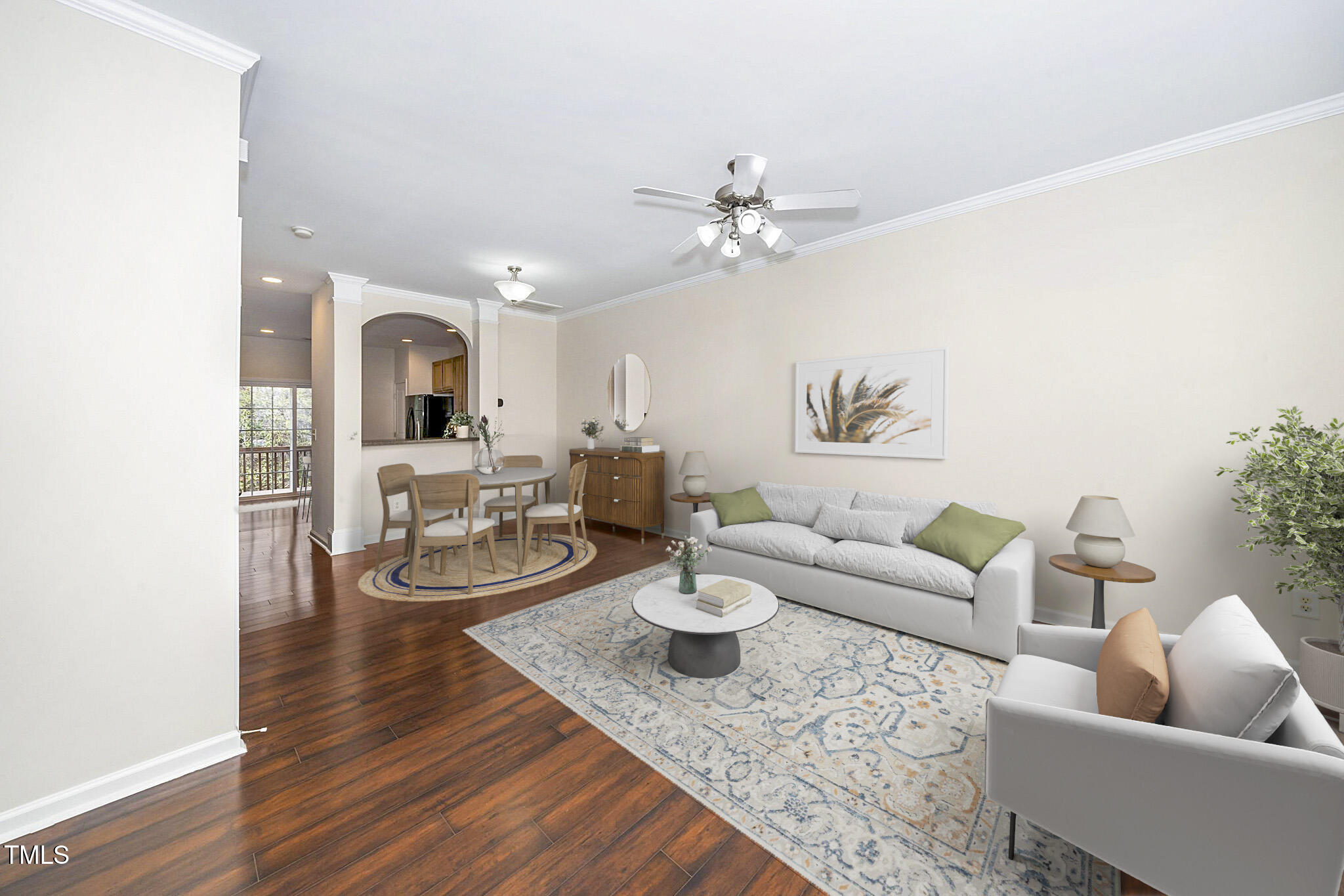 7753 Winners Edge Street Raleigh, NC 27617 - Photo 7 of 46 a living room with furniture and a wooden floor