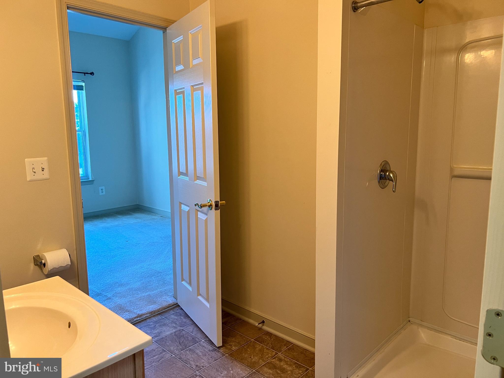 805 Latchmere Court, Unit 302 Annapolis, MD 21401 - Photo 13 of 14 a bathroom with a sink a mirror and a shower