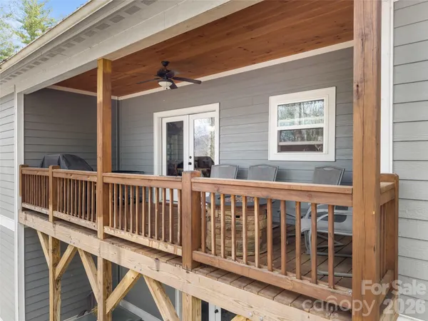 a front view of a house with table