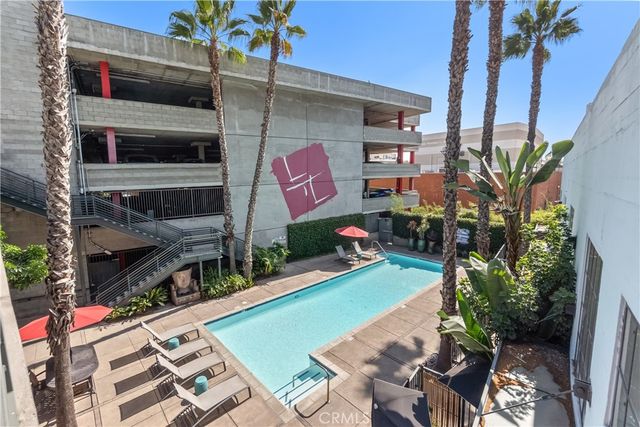 swimming pool with outdoor seating