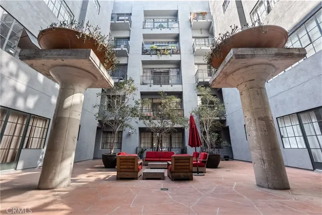 a view of a street with an entrance door