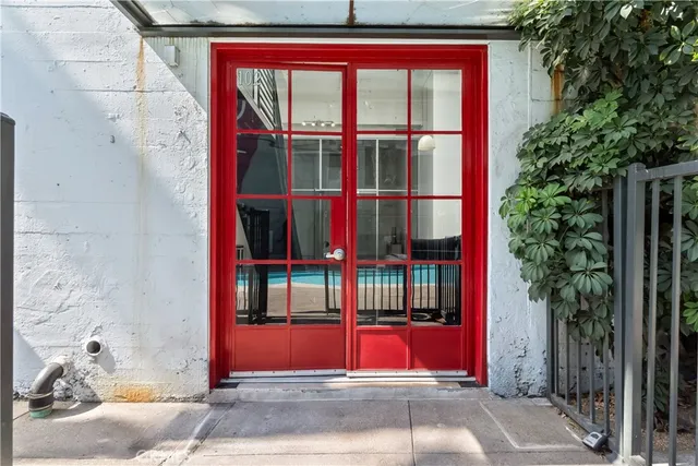a house with red door