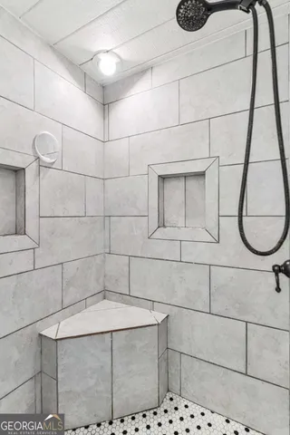 a bathroom with a shower