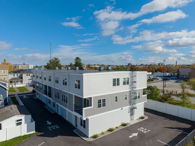 a view of a building from a balcony