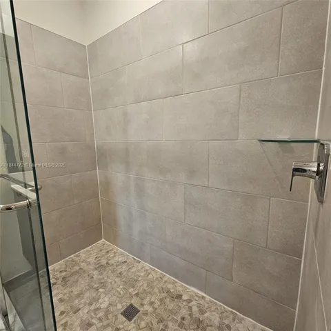 a bathroom with a shower