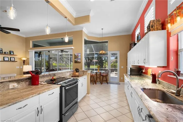 a kitchen with granite countertop a sink and counter space