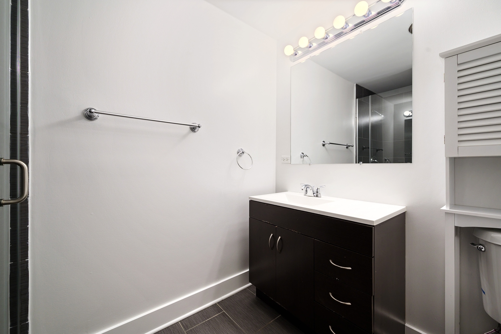 1015 West Lake Street, Unit 2E Chicago, IL 60607 - Photo 16 of 19 a bathroom with a sink and a mirror