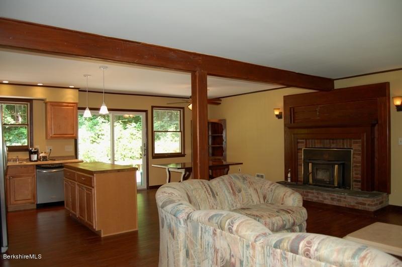 open living/dining/kitchen area