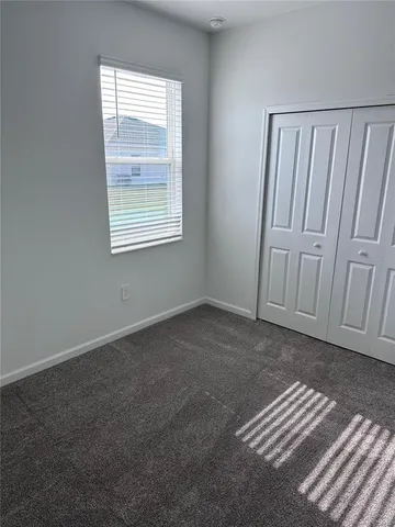 a view of wooden floor and closet in a room