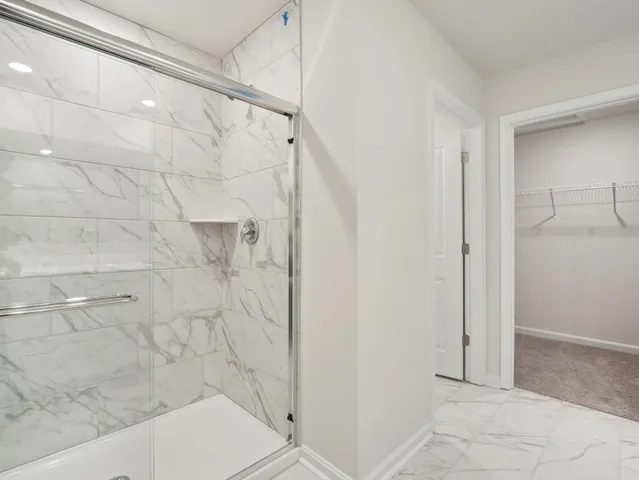 a bathroom with a shower