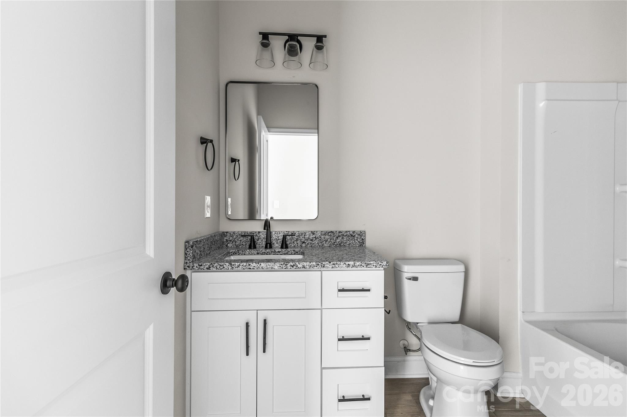 3692 Shannon Loop Denver, NC 28037 - Photo 37 of 47 a bathroom with a granite countertop toilet sink and mirror
