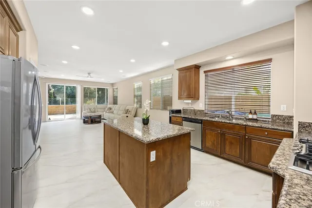 a kitchen with lots of counter top space