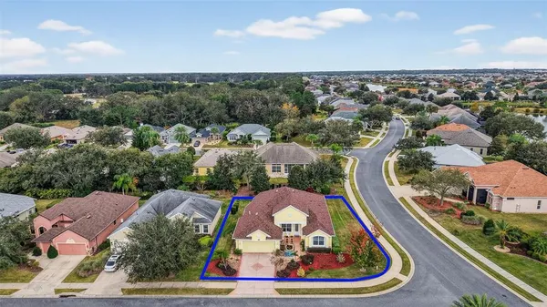 an aerial view of a house