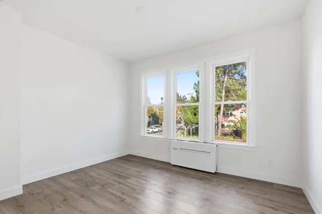 an empty room with a window