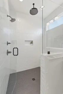 a bathroom with a shower