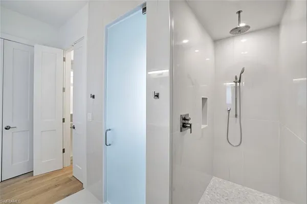 a bathroom with a shower
